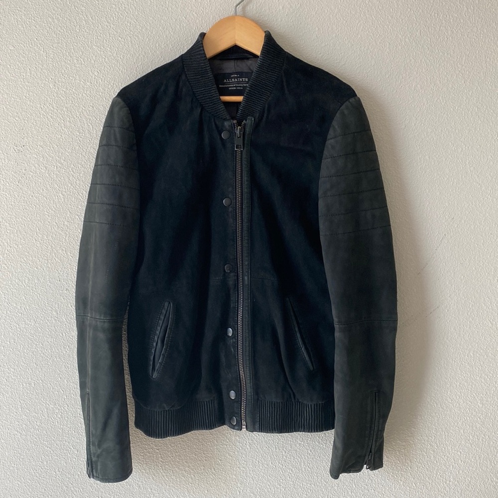 ALL SAINTS Zimmer Bomber Style Leather Jacket